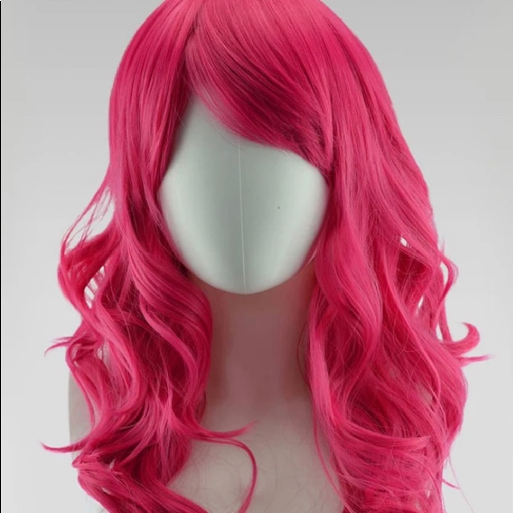 Cosplay Raspberry Pink Wig Medium Length - Picture 4 of 4
